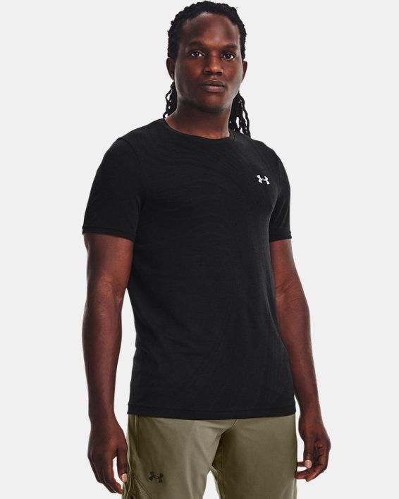 Men's UA Seamless Surge Short Sleeve, Black, pdpMainDesktop image number 3